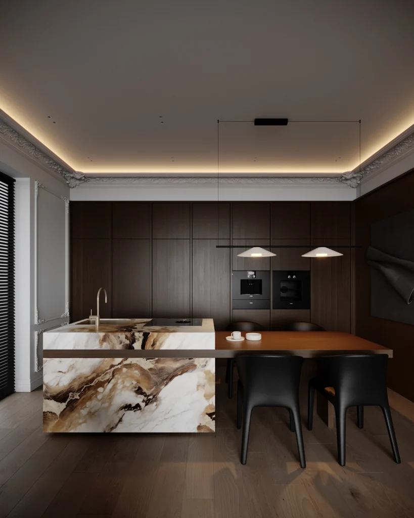 Apartment B interior design in Belgrade Serbia - modern minimalist spaces with refined materials and soft lighting