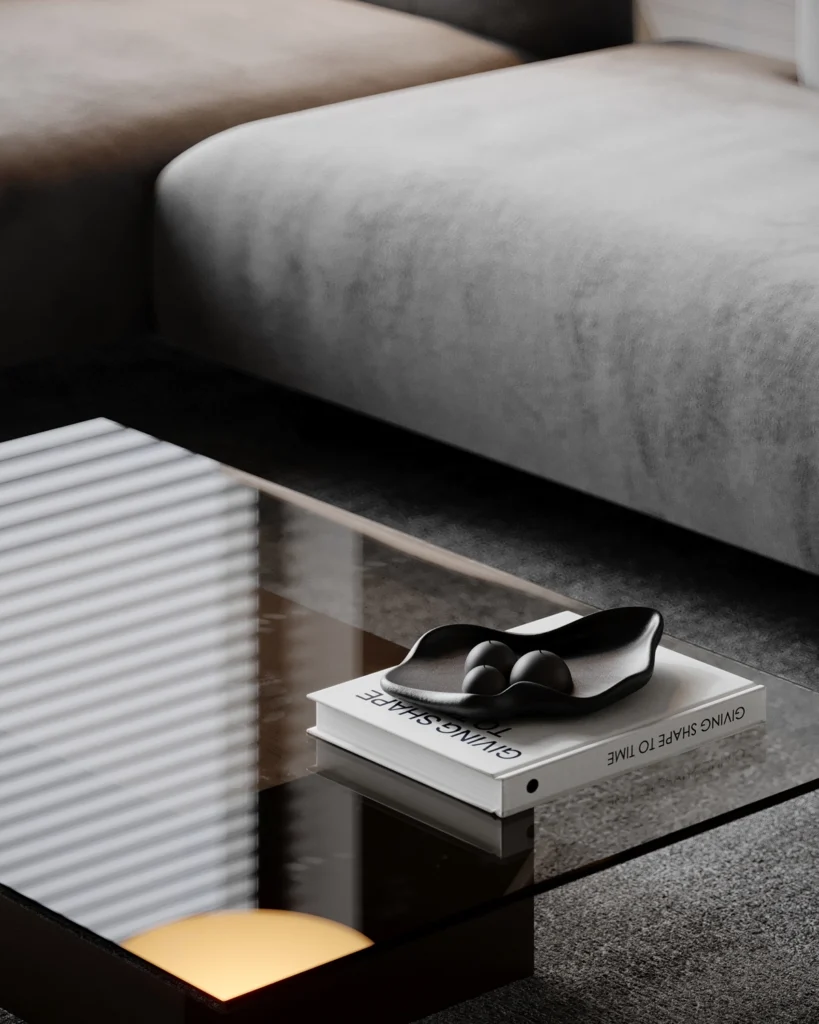 Apartment B interior design in Belgrade Serbia - modern minimalist spaces with refined materials and soft lighting