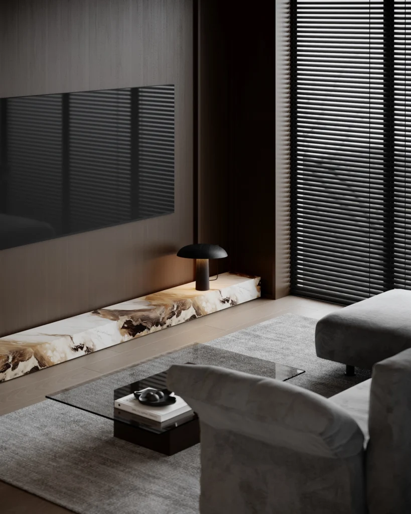 Apartment B interior design in Belgrade Serbia - modern minimalist spaces with refined materials and soft lighting