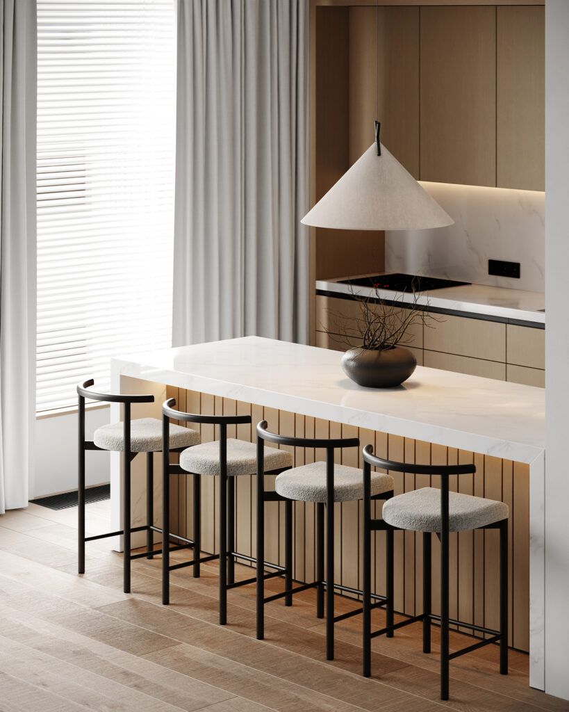 Apartment K — contemporary interior design project in Belgrade, Serbia, by BIRO19. Modern apartment defined by calm tones, natural textures, and refined spatial balance.