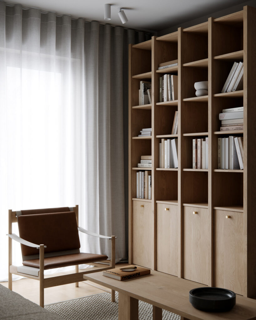 Interior design of Apartment V in Vrnjačka Banja, Serbia by BIRO19, featuring natural materials, warm tones and minimalist composition.