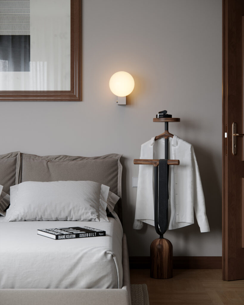 Interior design of Apartment V in Vrnjačka Banja, Serbia by BIRO19, featuring natural materials, warm tones and minimalist composition.