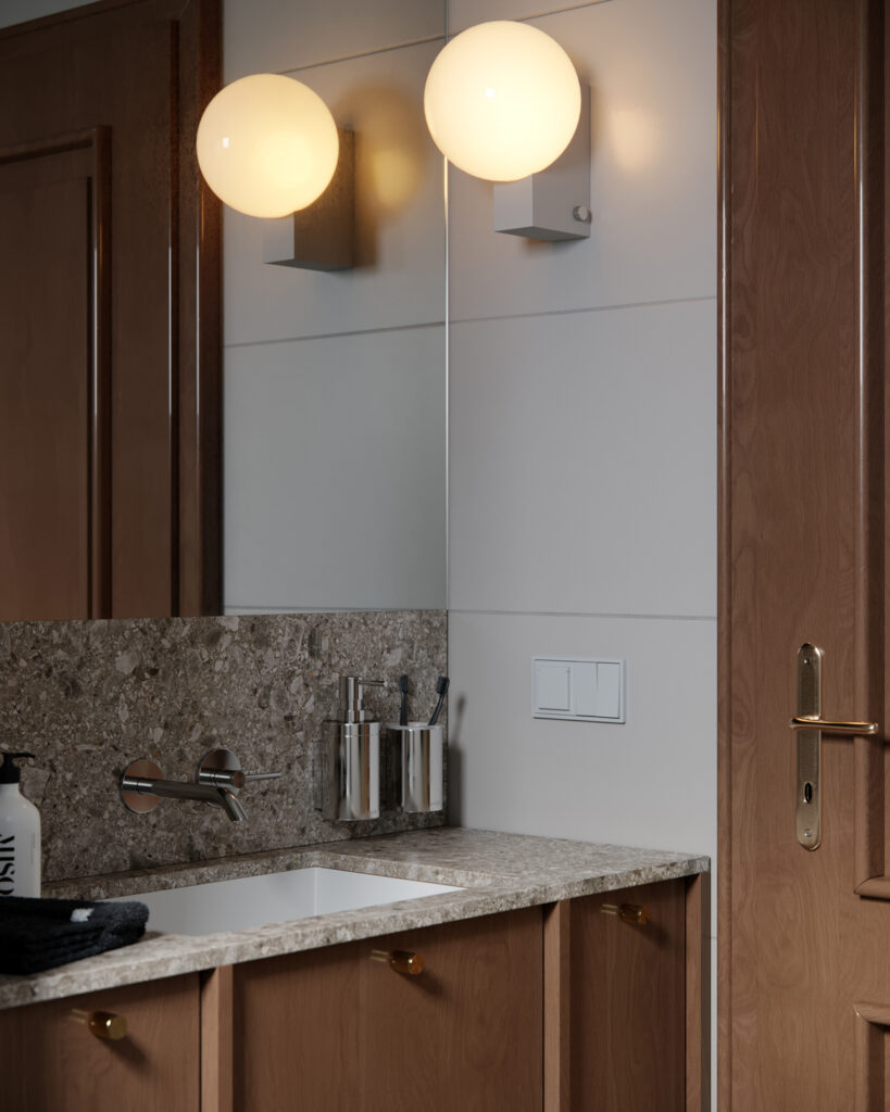 Interior design of Apartment V in Vrnjačka Banja, Serbia by BIRO19, featuring natural materials, warm tones and minimalist composition.