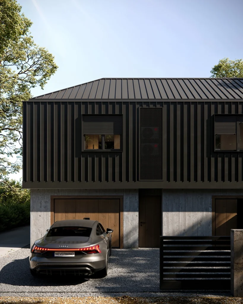 House on Stilts exterior view along the Danube riverside