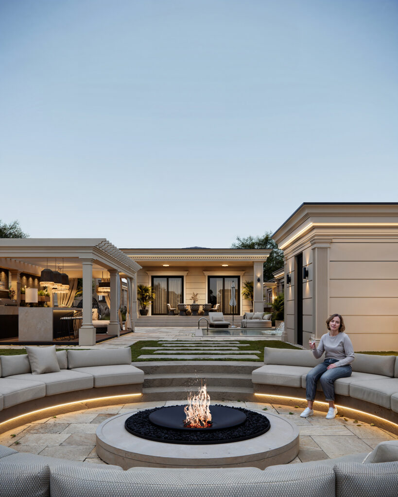 House S — contemporary residential architecture project in Surduk, Serbia. Modern home defined by clear geometry, natural materials, and seamless connection with the surrounding landscape.