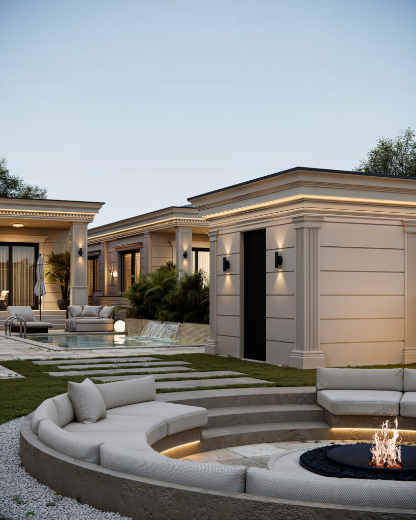 House S — contemporary residential architecture project in Surduk, Serbia. Modern home defined by clear geometry, natural materials, and seamless connection with the surrounding landscape.