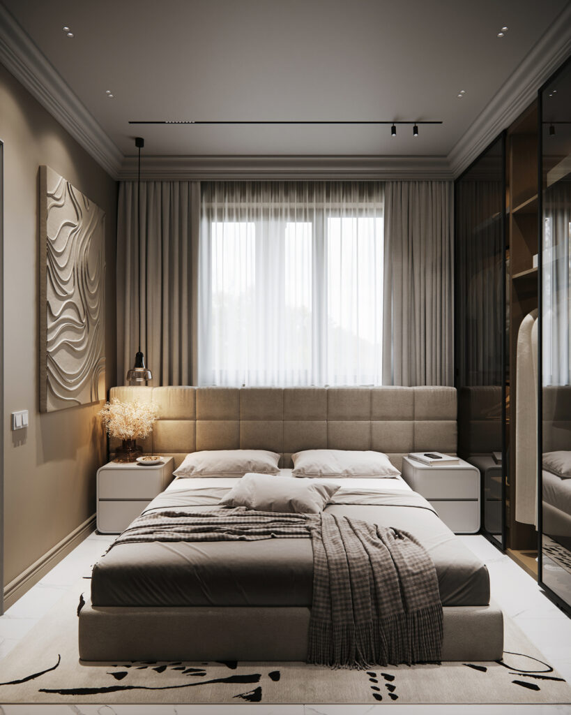 House S — contemporary interior project in Surduk, Serbia. Warm tones, natural finishes, and minimal forms create a calm and balanced atmosphere.